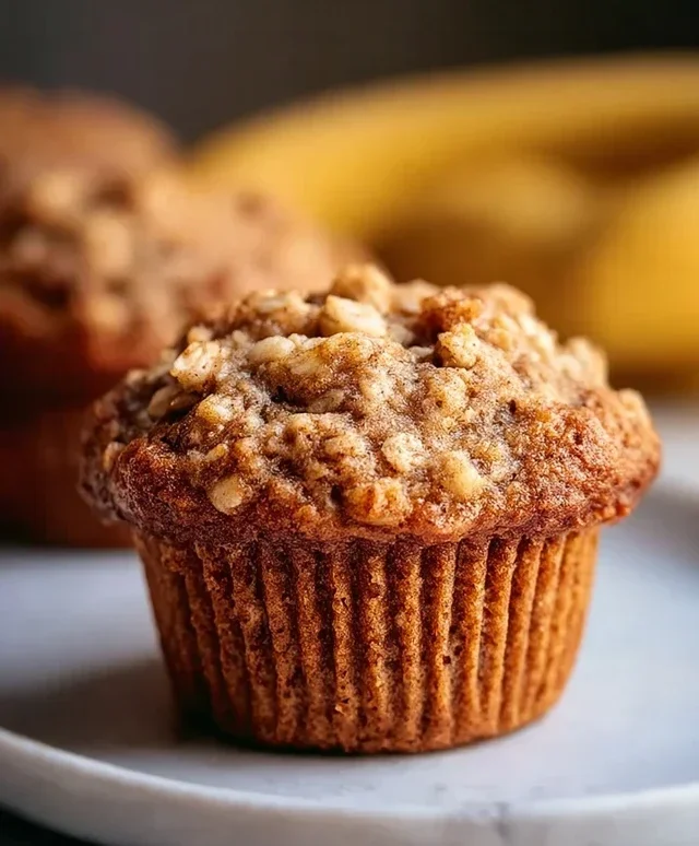 Healthy Banana Oatmeal Muffins