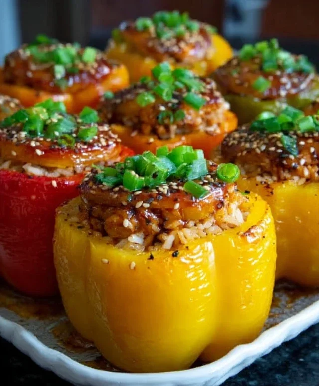 Teriyaki Pineapple Chicken and Rice Stuffed Peppers: A Sweet and Savory Meal
