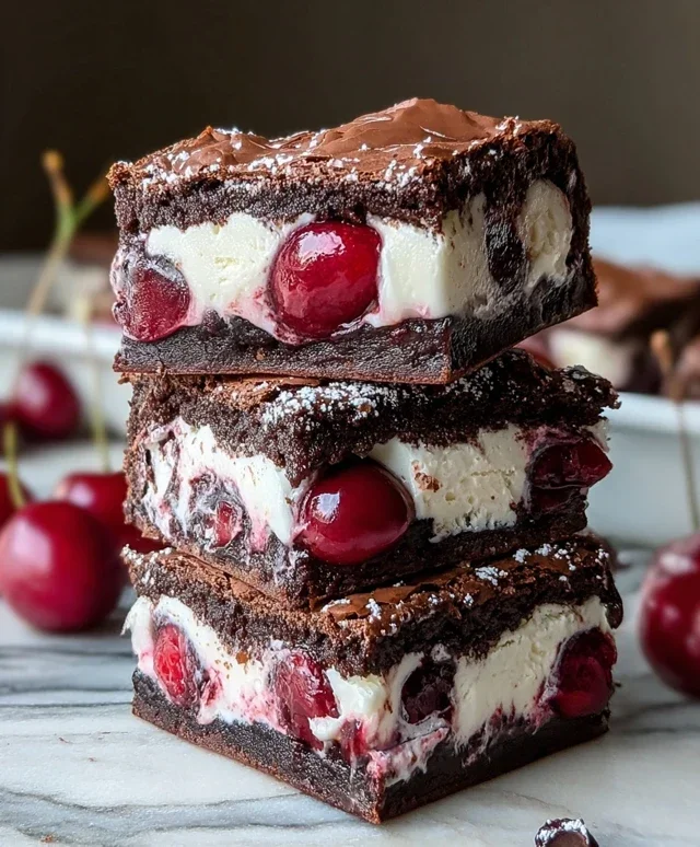 Cherry Brownie Ice Cream Sandwiches