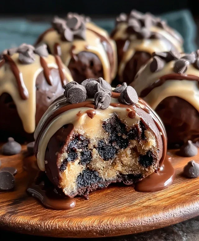 Chocolate Chip Cookie Dough Brownie Bombs