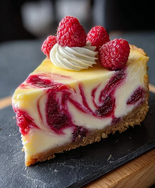 Raspberry Lemon White Chocolate Cheesecake