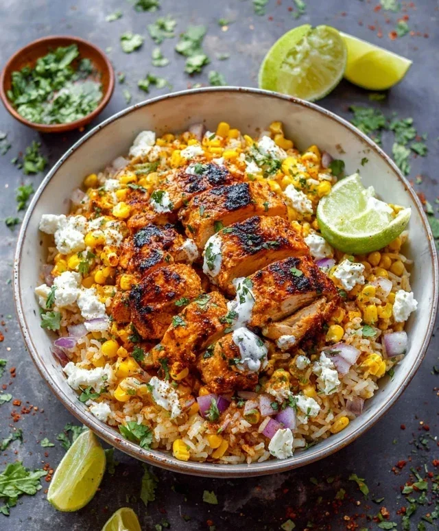 Street Corn Chicken Rice Bowl