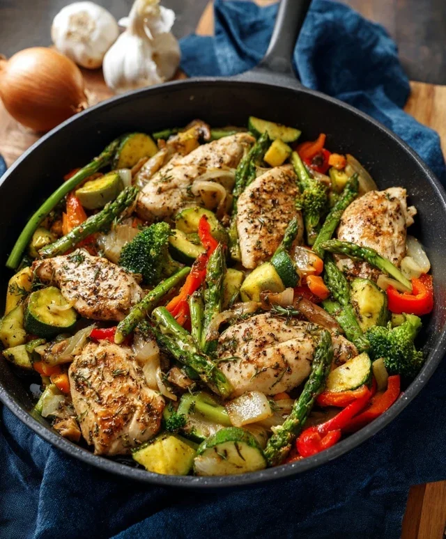 Healthy Chicken and Vegetables Skillet