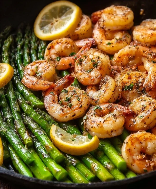 Lemon Garlic Shrimp and Asparagus (20-Minutes)