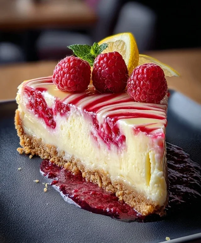 Raspberry Lemon White Chocolate Cheesecake