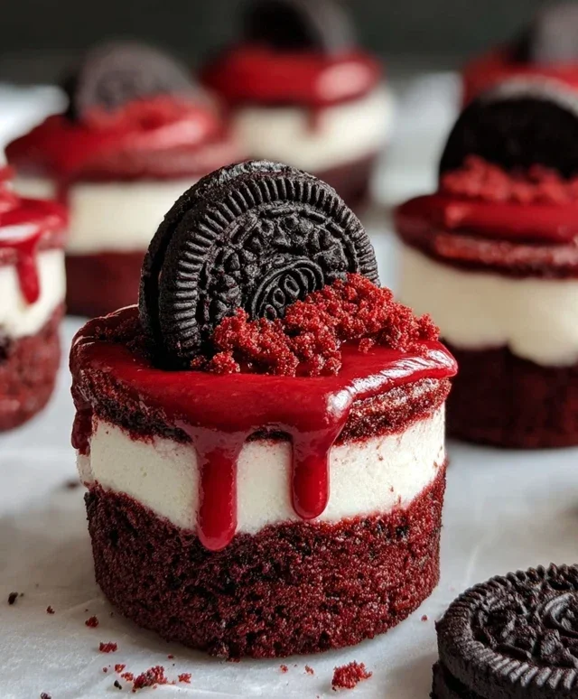Mini Red Velvet Oreo Cheesecakes