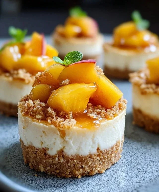 Peach Cobbler Mini Cheesecakes