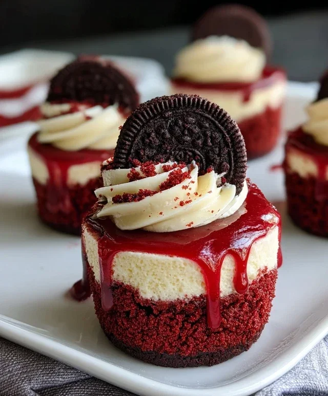 Mini Red Velvet Oreo Cheesecakes