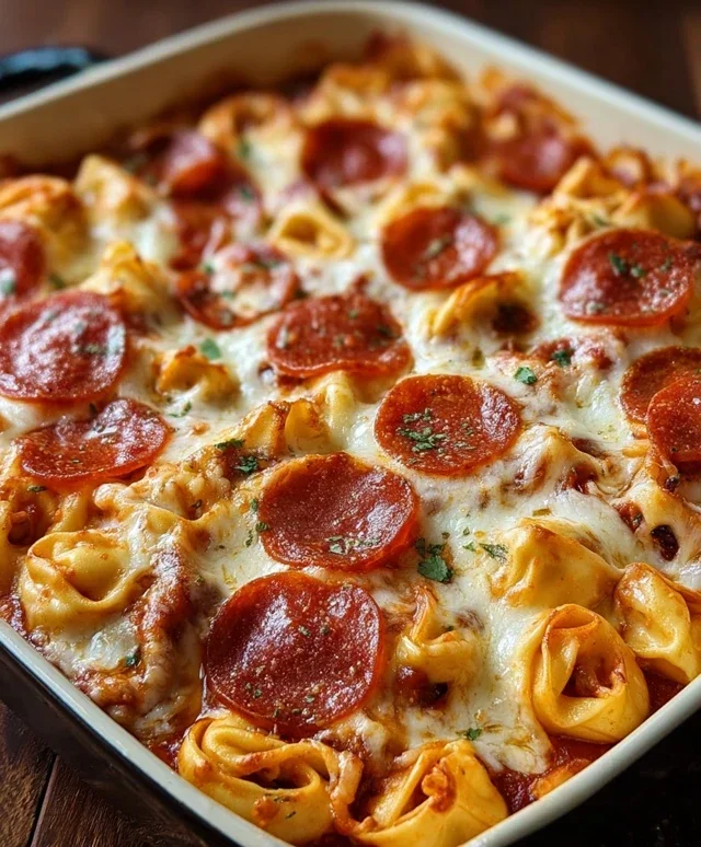 Cheese Tortellini Beef Beef Pepperoni Pizza Casserole
