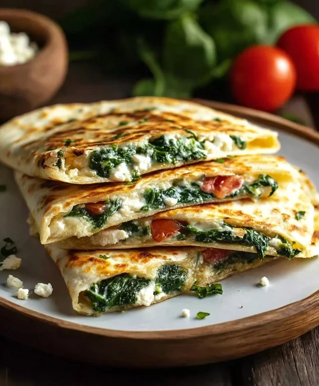 Spinach and Feta Quesadillas