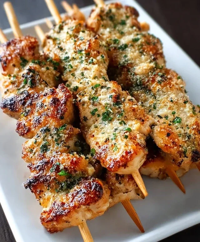 Ranch Garlic Parmesan Chicken Skewers