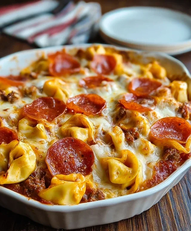 Cheese Tortellini Beef Beef Pepperoni Pizza Casserole