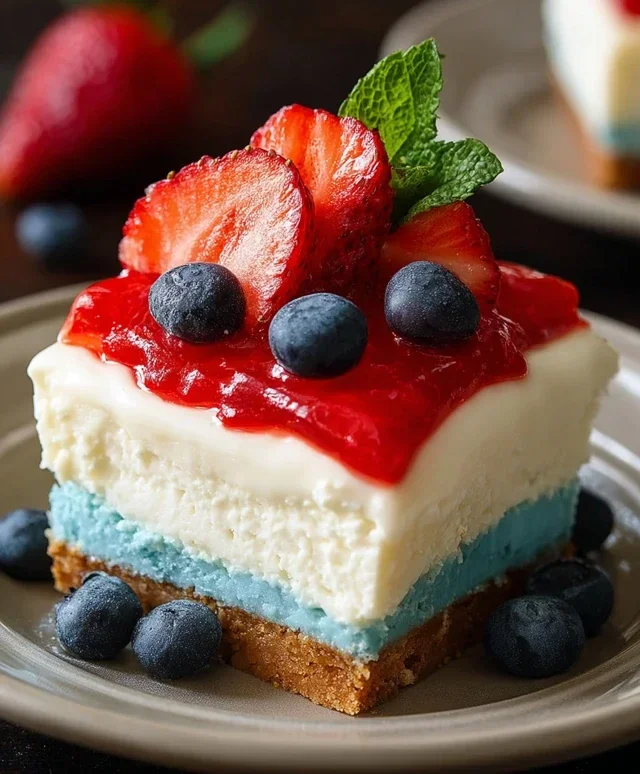 No Bake Patriotic Cheesecake