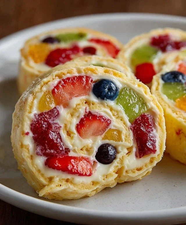 Cheesecake Fruit Salad Roll Ups