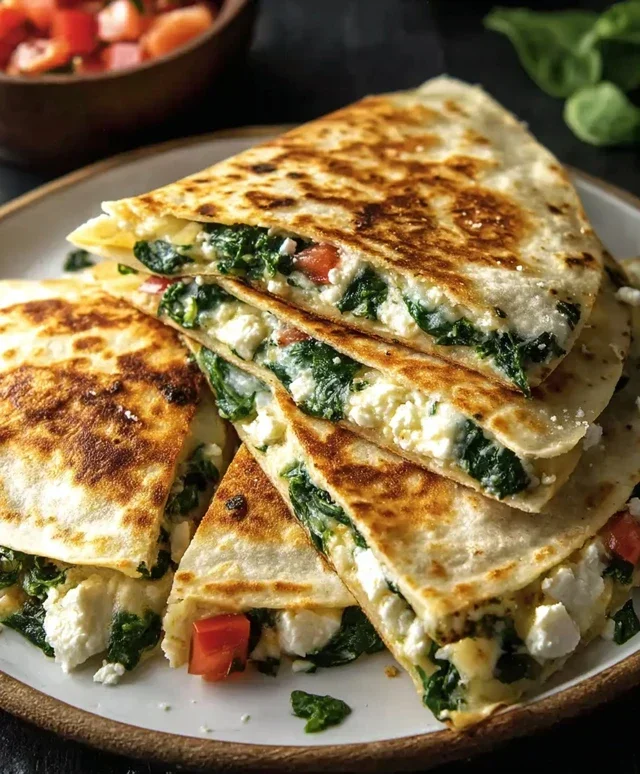 Spinach and Feta Quesadillas