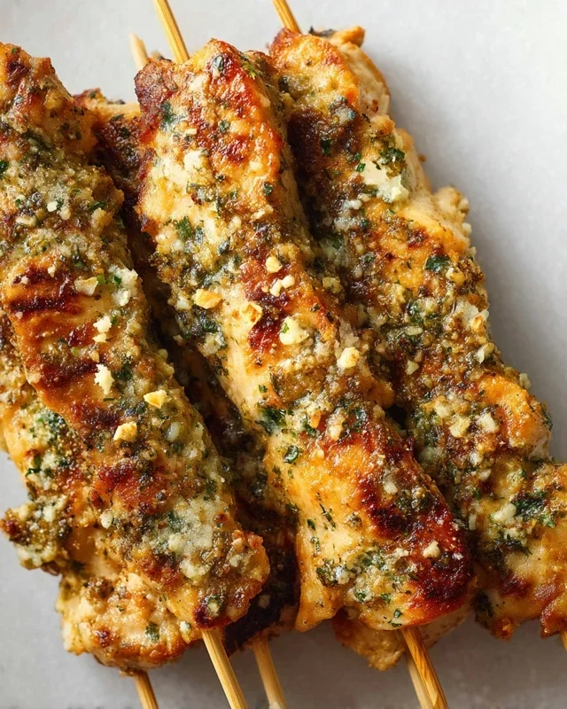 Garlic Parmesan Chicken Skewers