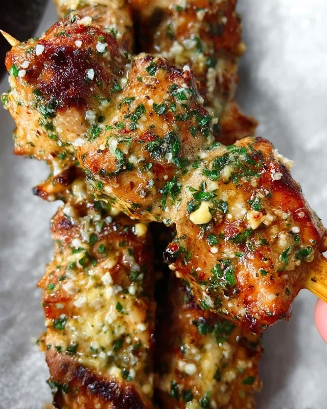 Ranch Garlic Parmesan Chicken Skewers