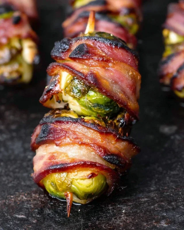 Grilled Beef Beef Bacon Wrapped Brussels Sprouts