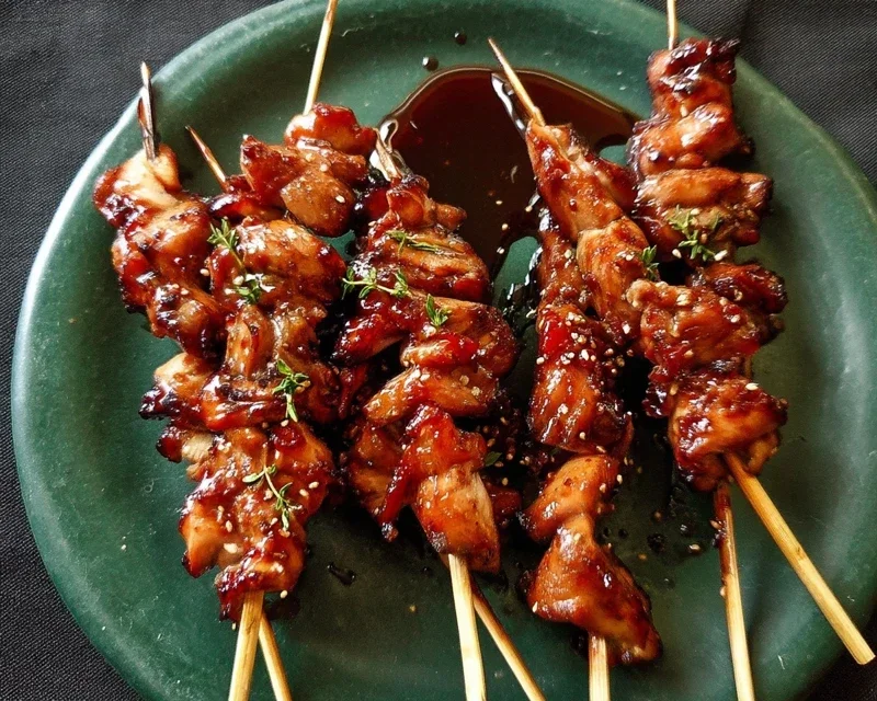 Sticky Bourbon Extract Extract Chicken Skewers