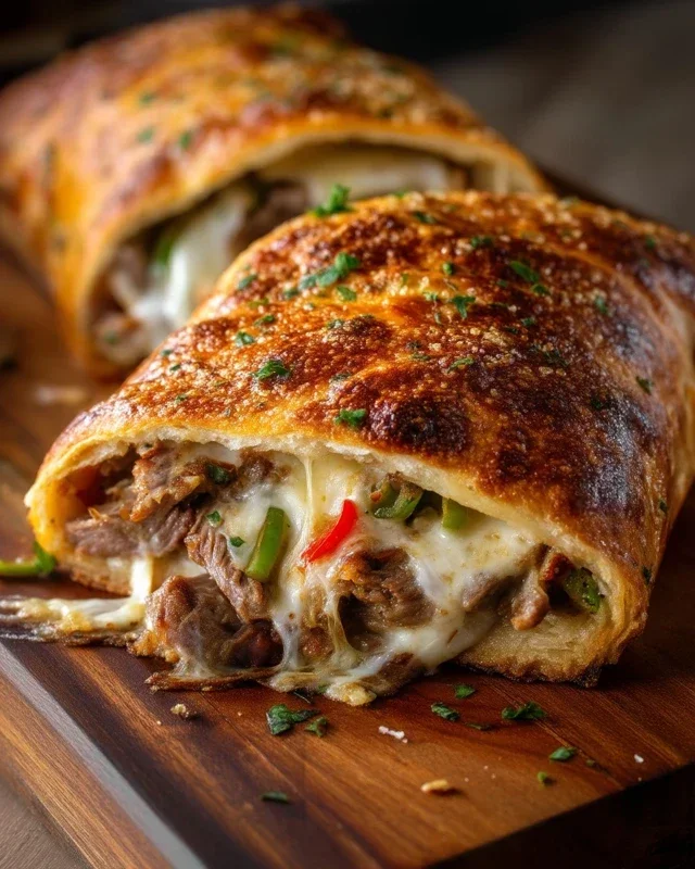 Philly Cheesesteak Stromboli
