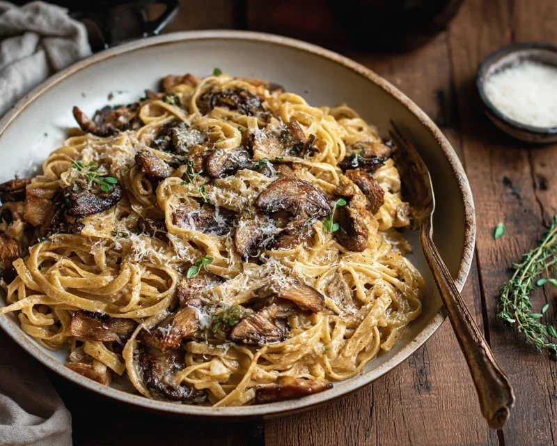 Caramelized Leek and Mushroom Gruyere Pasta