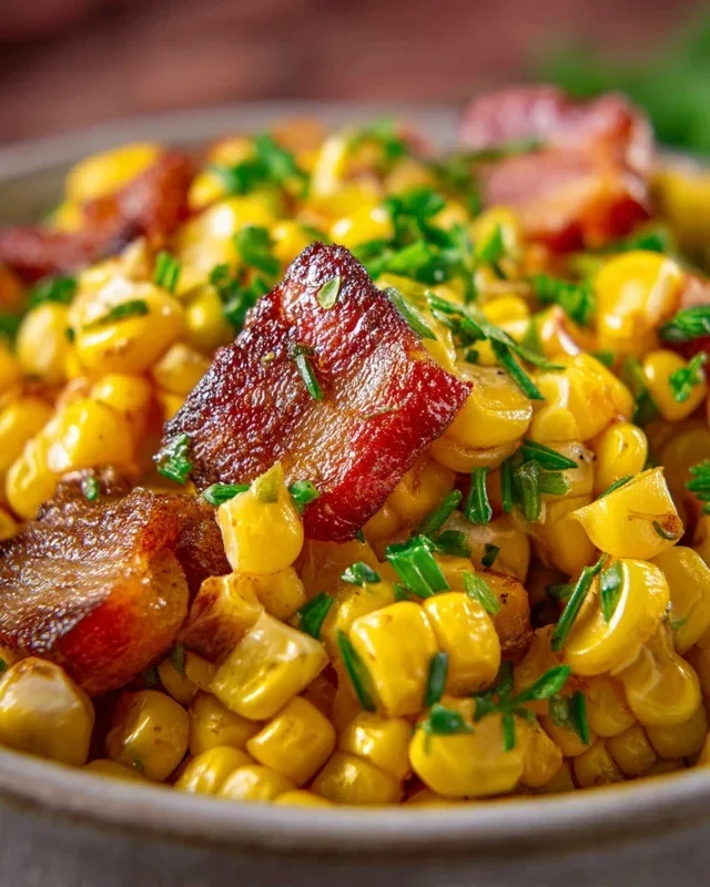 Fresh Corn and Beef Beef Bacon Side Dish