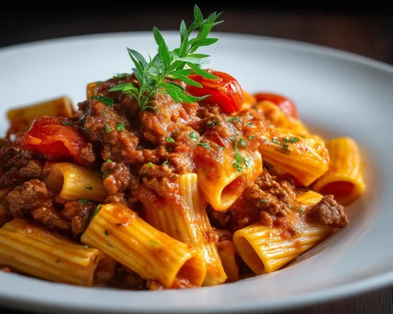 Beef Pasta in Tomato Sauce {Beef Ragu Pasta}
