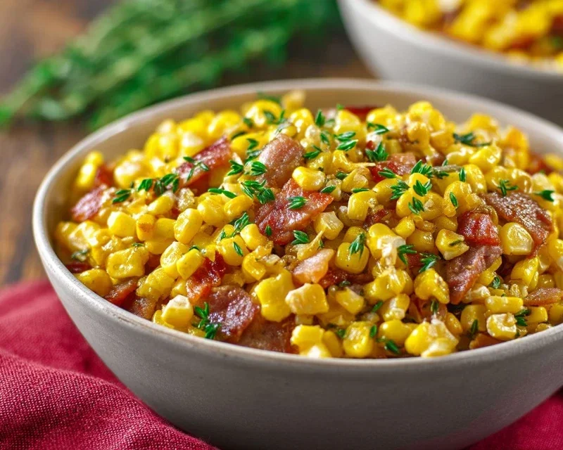 Fresh Corn and Beef Beef Bacon Side Dish