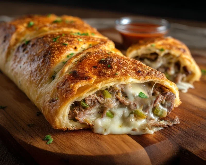 Philly Cheesesteak Stromboli