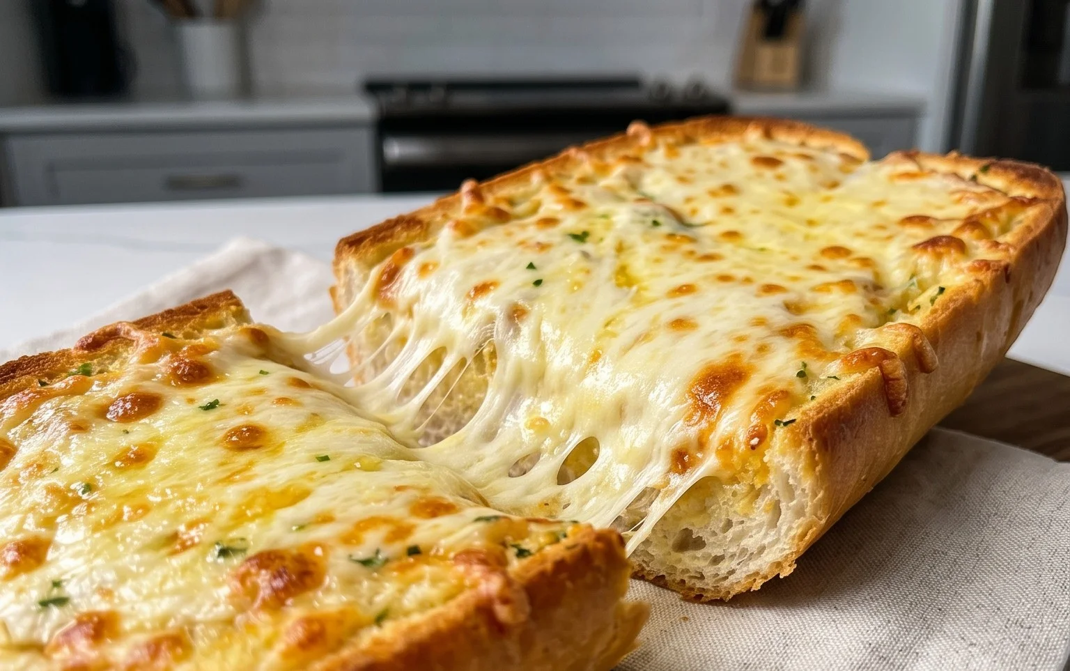 BEST CHEESY GARLIC BREAD RECIPE