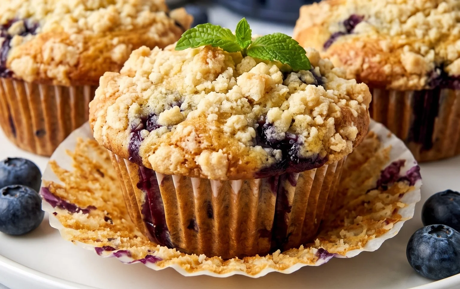 Lemon Blueberry Streusel Muffins