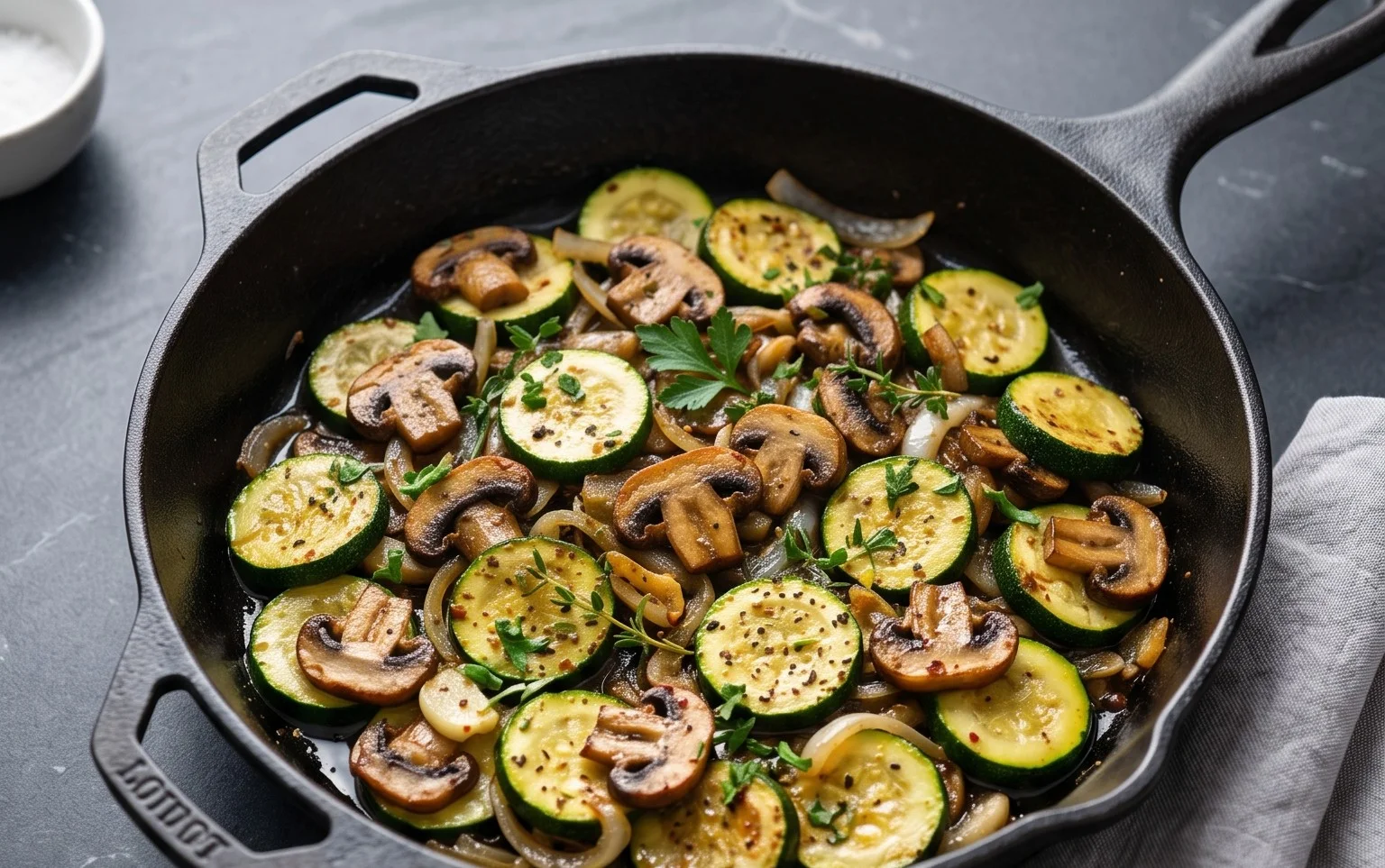 Skillet Zucchini and Mushrooms