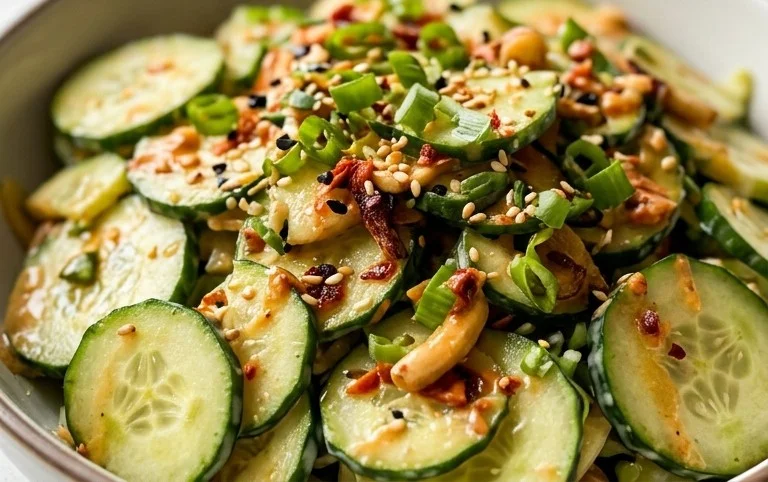 Creamy Asian Cucumber Salad Bowl