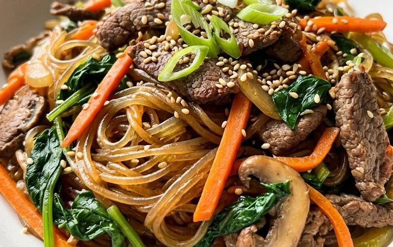 Japchae (Korean Glass Noodle Stir Fry)