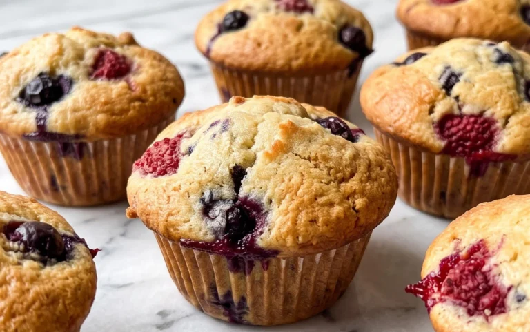 Bakery Style Mixed Berry Muffins | with Frozen Berries