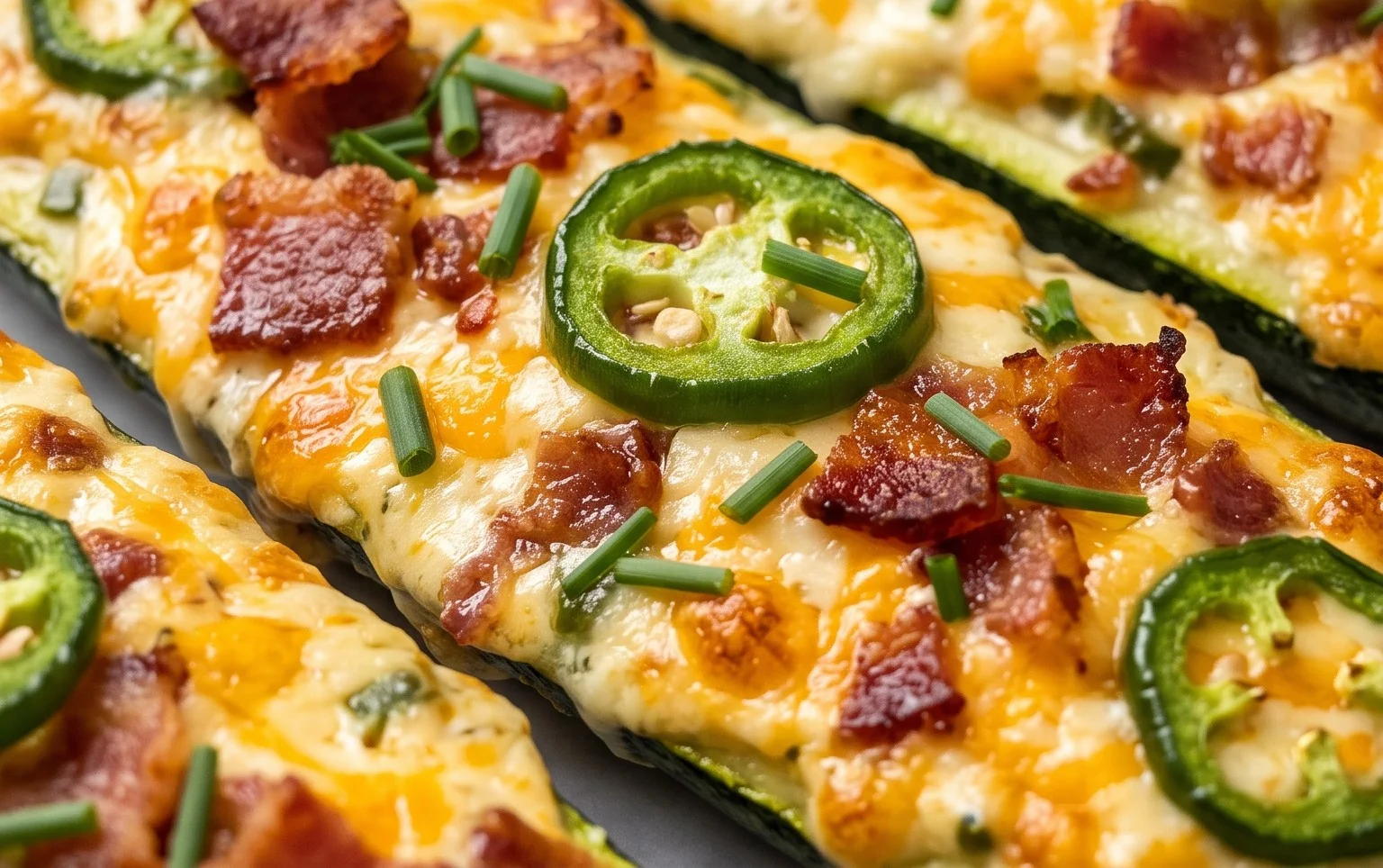 Jalapeno Popper Zucchini Boats