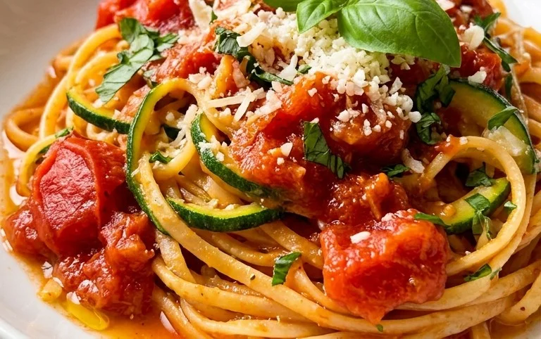 Healthy Tomato Zucchini Pasta
