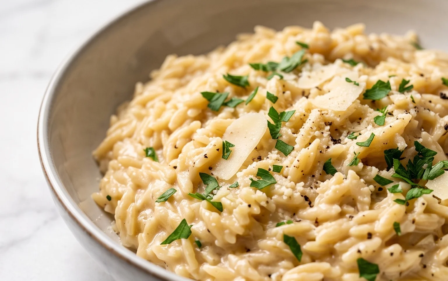 Creamy Garlic Parmesan Orzo
