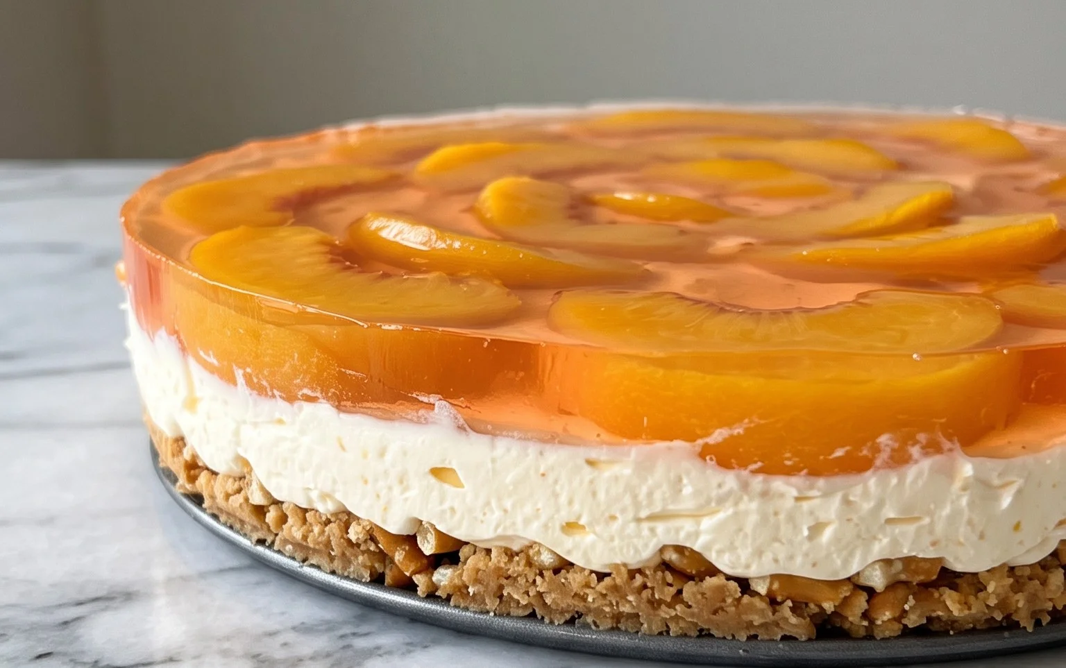 Peach Pretzel Salad Dessert