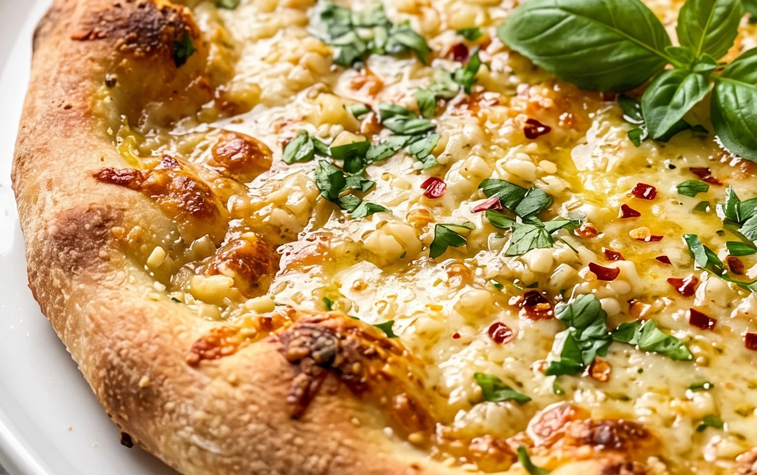 buttery garlic pizza