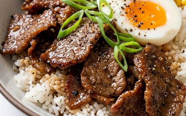 Beef Pepper Rice Bowl is a delicious meal option.