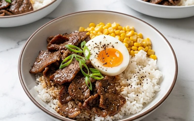 Beef Pepper Rice Bowl is a delicious meal option.