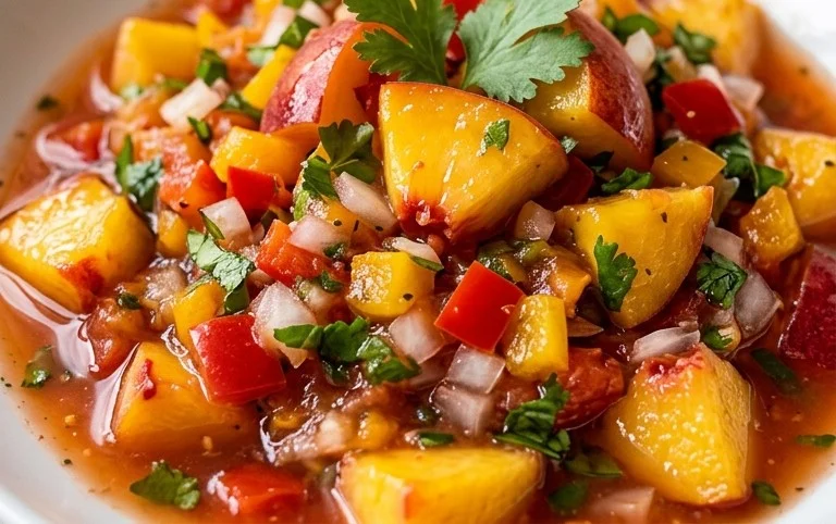 Sweet & Spicy Peach Salsa Canning Recipe