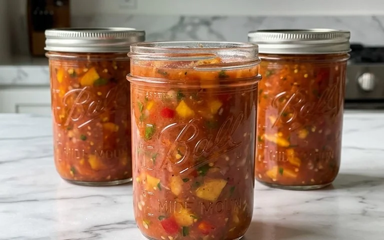 Sweet & Spicy Peach Salsa Canning Recipe
