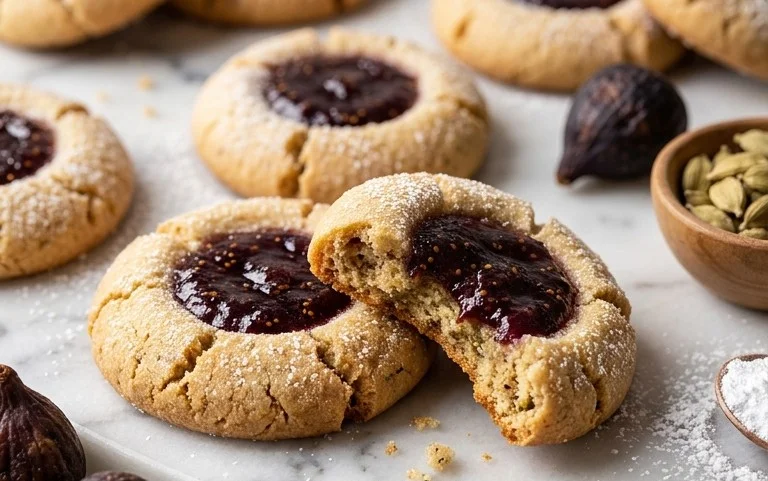 Cardamom Fig Thumbprint Cookies