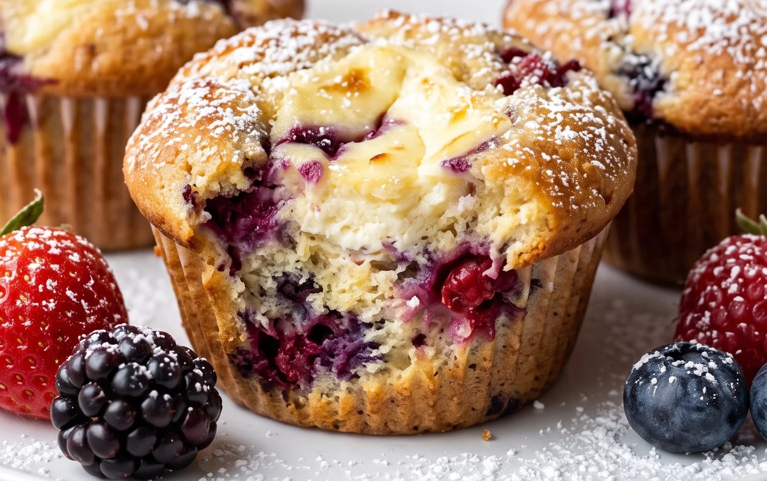 Berry Cream Cheese Muffins