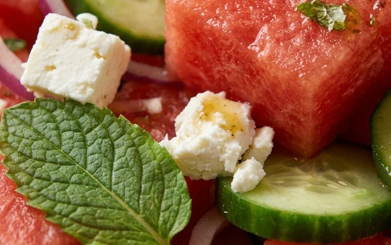 Watermelon Salad with Cucumber and Feta