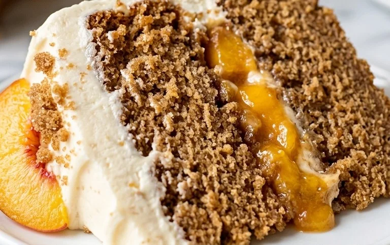 Brown Sugar Layer Cake with Peach Filling