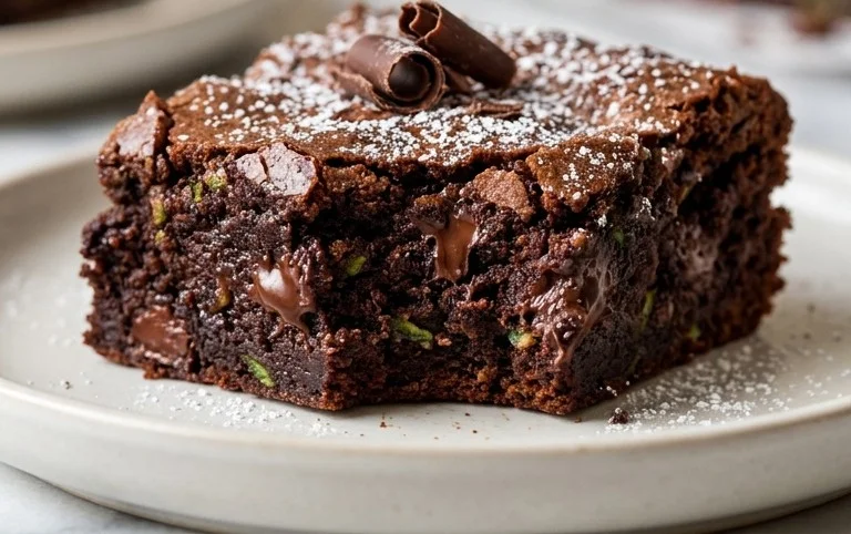 Fudgy Dark Chocolate Zucchini Brownies Recipe