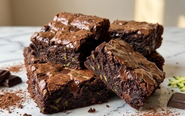Fudgy Dark Chocolate Zucchini Brownies Recipe